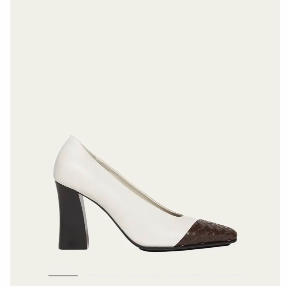 NWT Bottega Veneta mixed leather block heel
